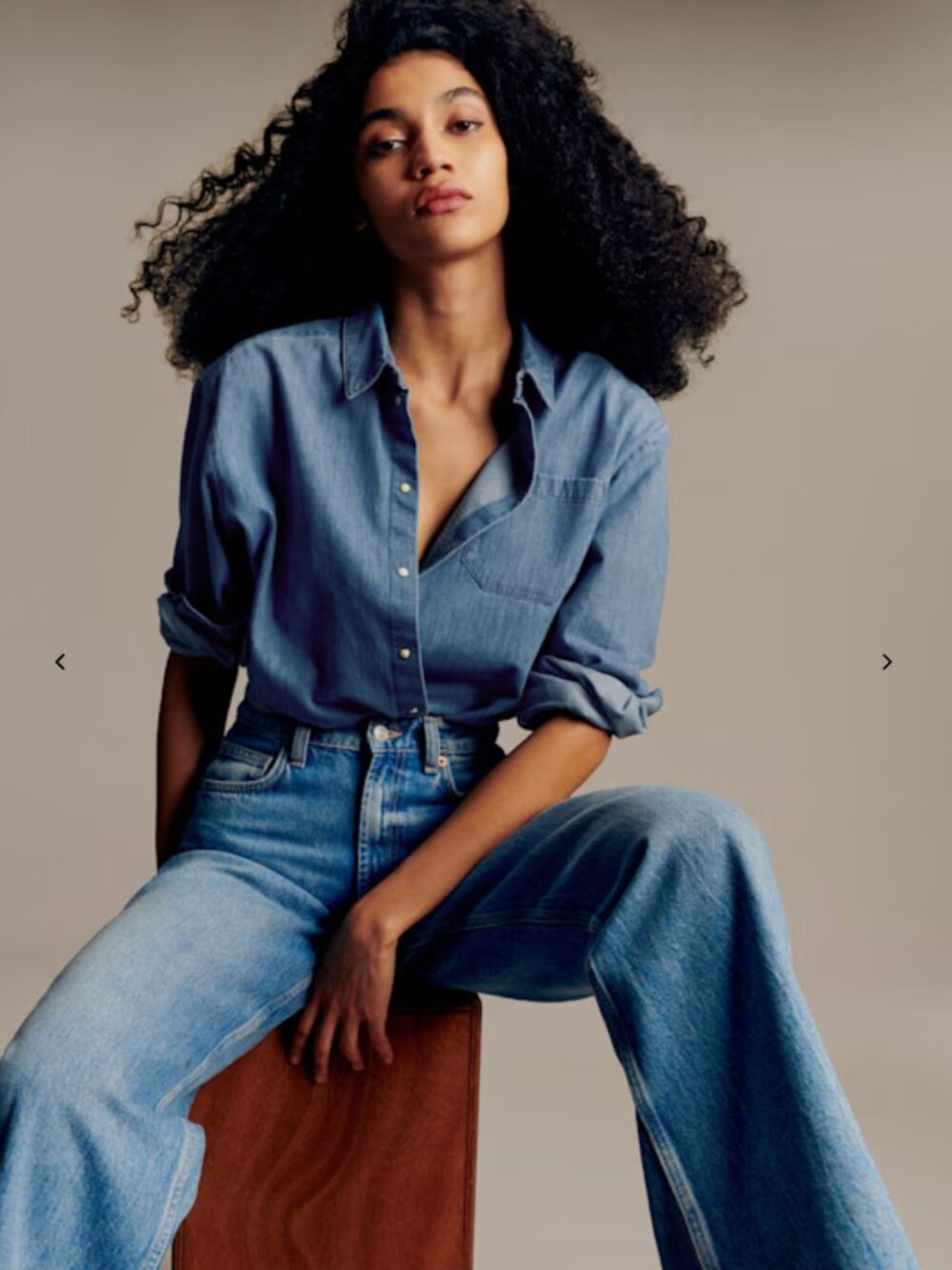 Sezane Max Shirt Deep Blue - Size 8